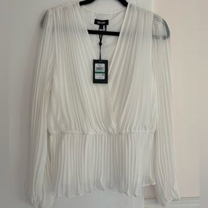 DKNY long sleeve faux wrap top